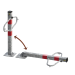 Parkovací sloupek MOTÝLEK - sklopný, Vlastní RAL, Bez příslušenství, FAB - v ceně